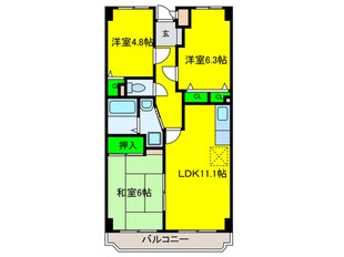 エクセル岸和田の物件間取画像